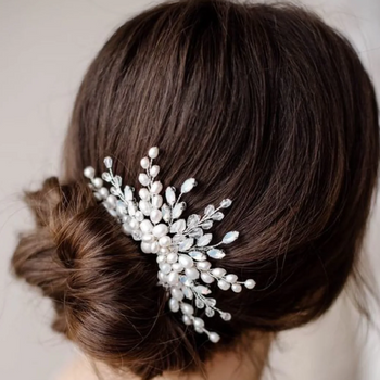 Pearl & Rhinestone Comb Pin